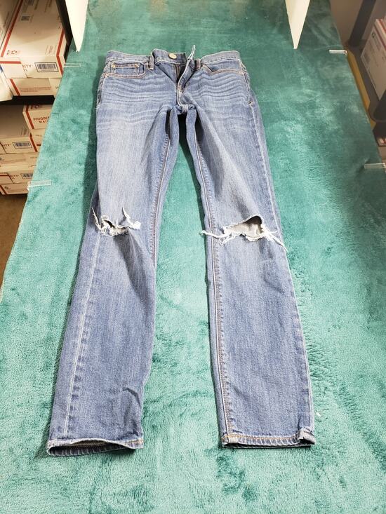 Express Denim - Express Jeans Size 0 Women Blue Denim Stretch Pants Distressed Mid Rise Skinny